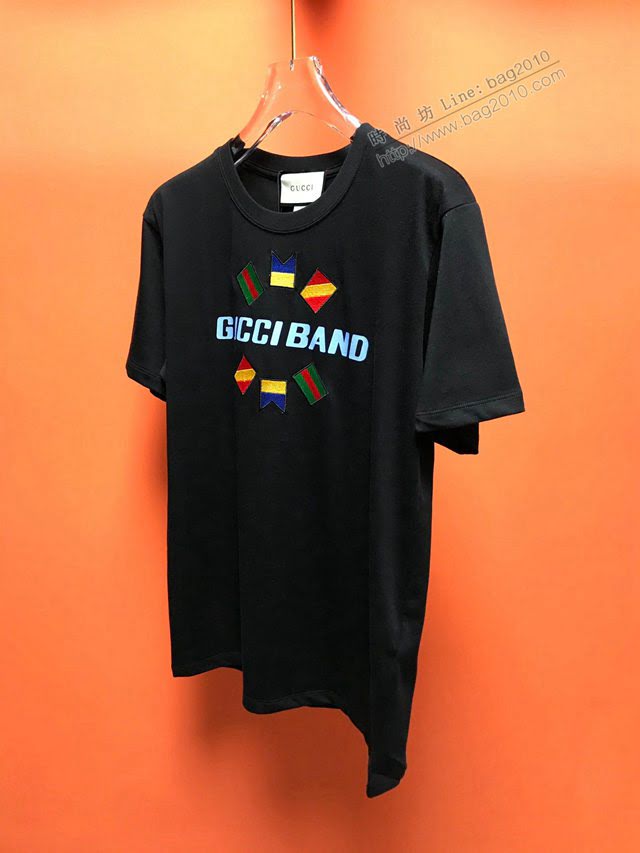 Gucci短袖 古馳2020新款刺繡T恤 男女同款  tzy2400